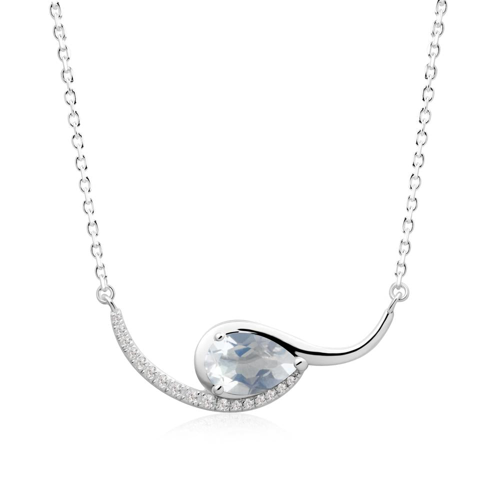 Swirl Pear Shaped Moonstone Necklace - LUO Jewelry #metal_14k white gold