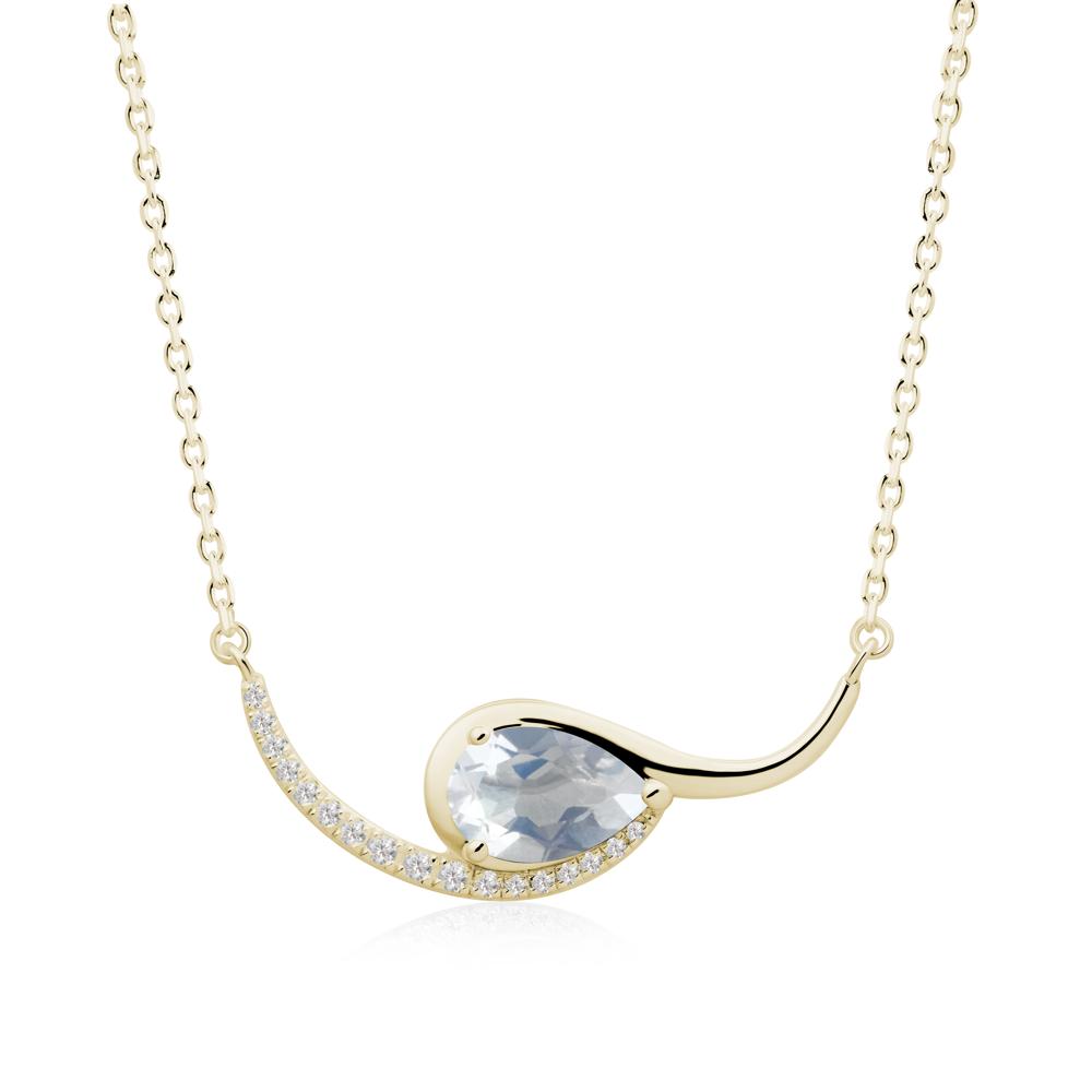 Swirl Pear Shaped Moonstone Necklace - LUO Jewelry #metal_14k yellow gold
