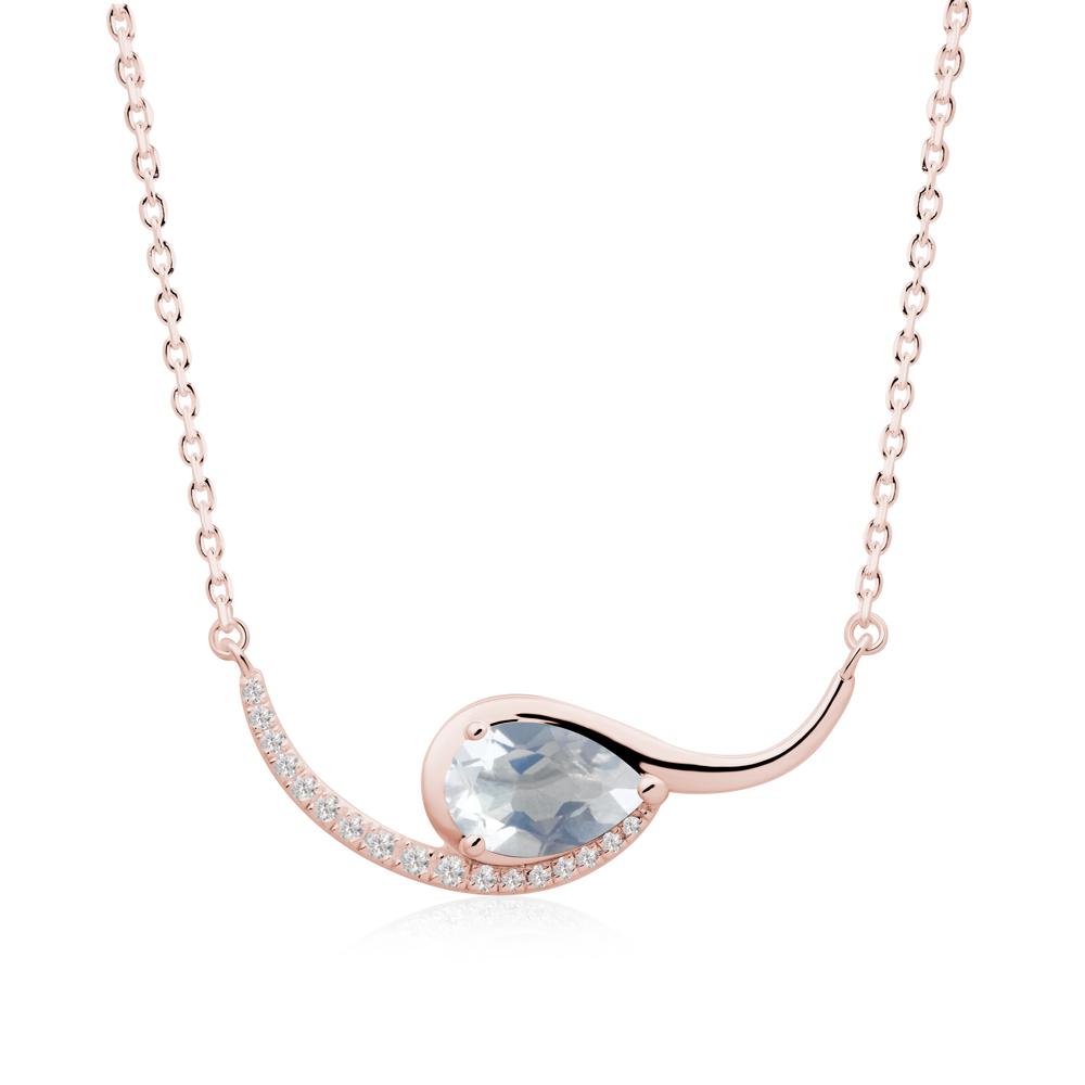 Swirl Pear Shaped Moonstone Necklace - LUO Jewelry #metal_18k rose gold