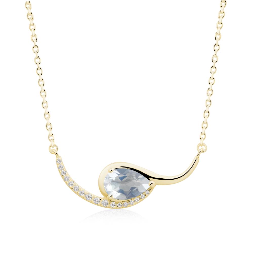 Swirl Pear Shaped Moonstone Necklace - LUO Jewelry #metal_18k yellow gold