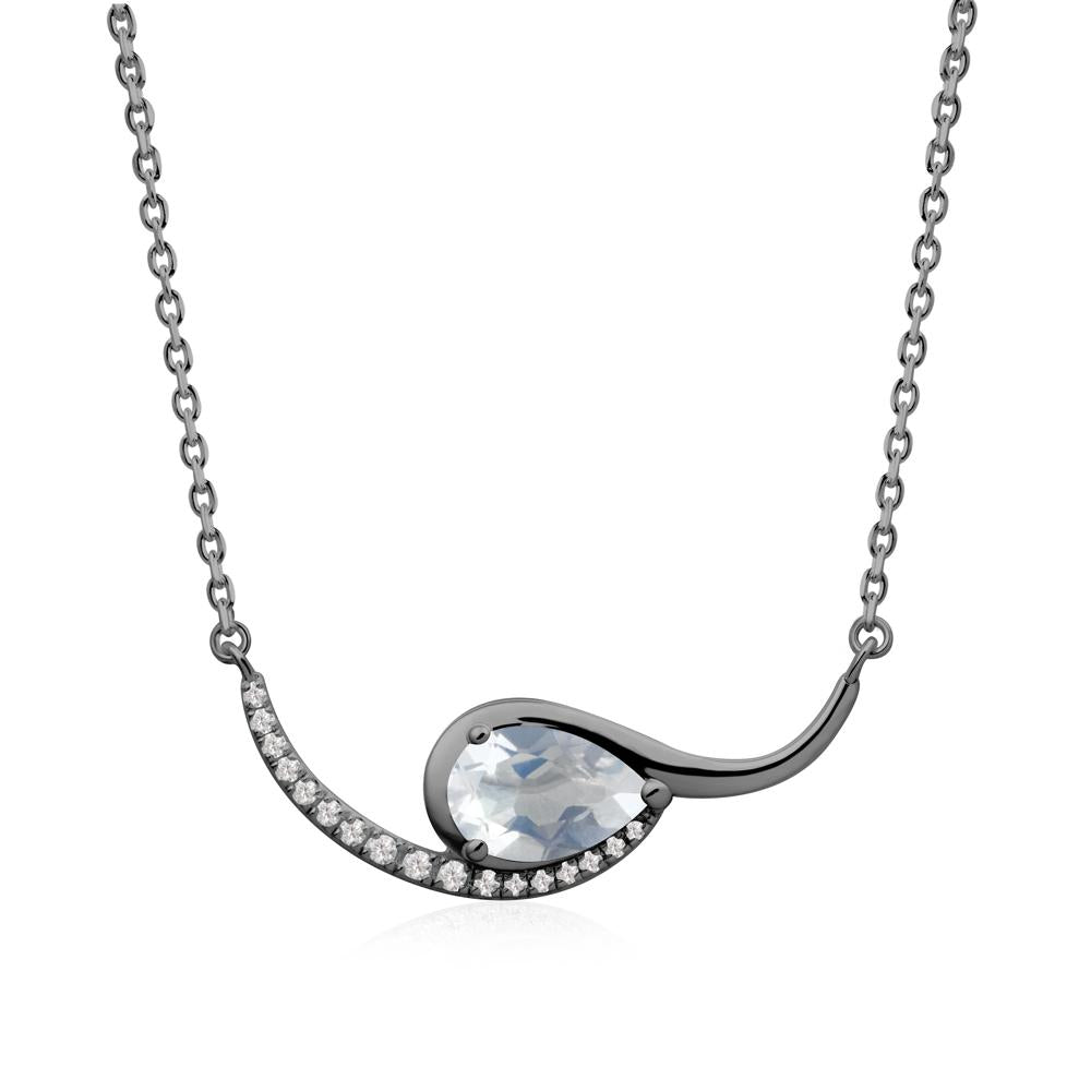 Swirl Pear Shaped Moonstone Necklace - LUO Jewelry #metal_black finish sterling silver