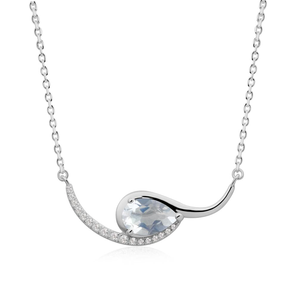 Swirl Pear Shaped Moonstone Necklace - LUO Jewelry #metal_platinum