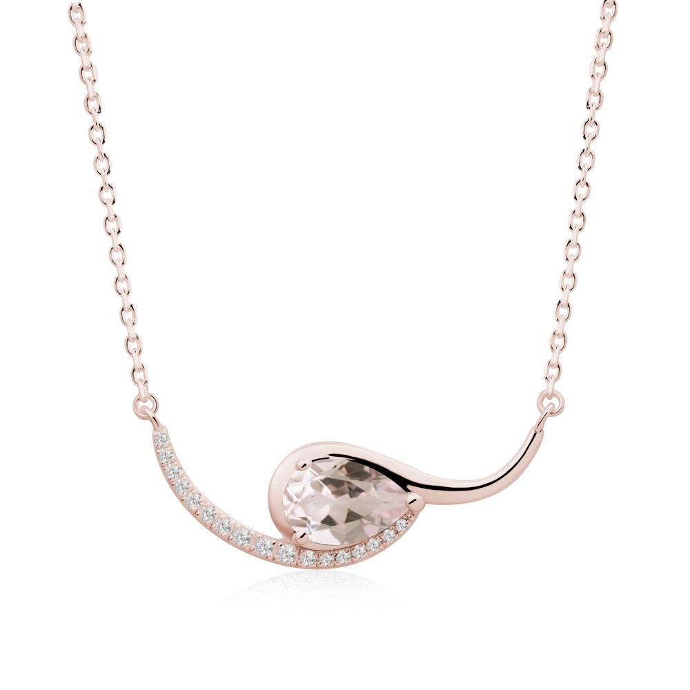 Swirl Pear Shaped Morganite Necklace - LUO Jewelry #metal_14k rose gold