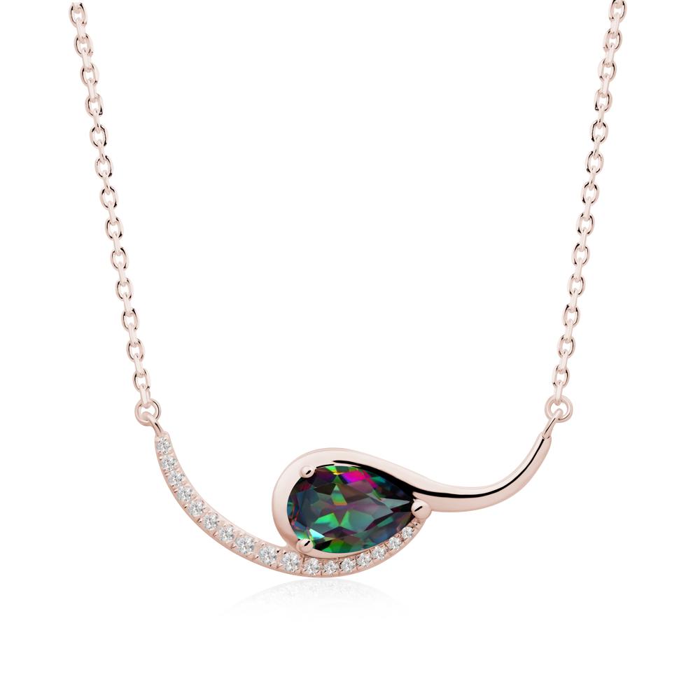Swirl Pear Shaped Mystic Topaz Necklace - LUO Jewelry #metal_14k rose gold