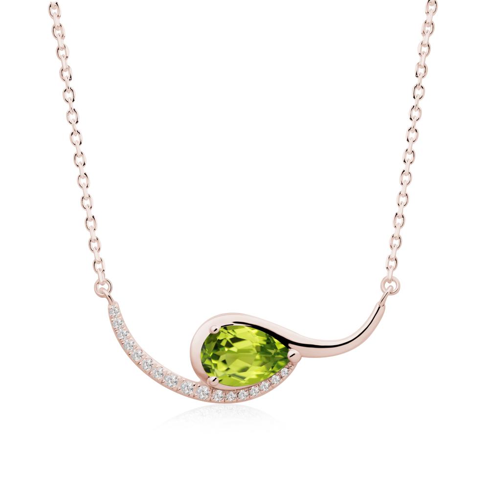Swirl Pear Shaped Peridot Necklace - LUO Jewelry #metal_14k rose gold