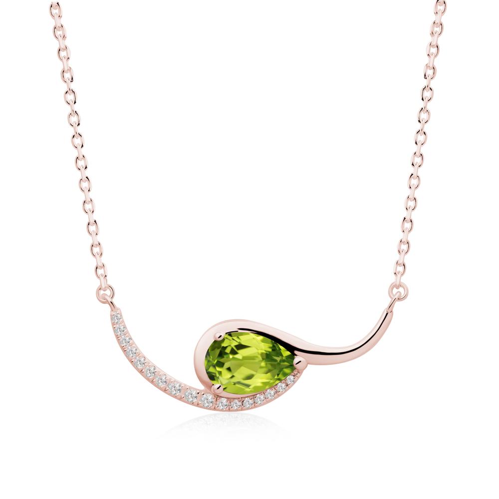 Swirl Pear Shaped Peridot Necklace - LUO Jewelry #metal_18k rose gold