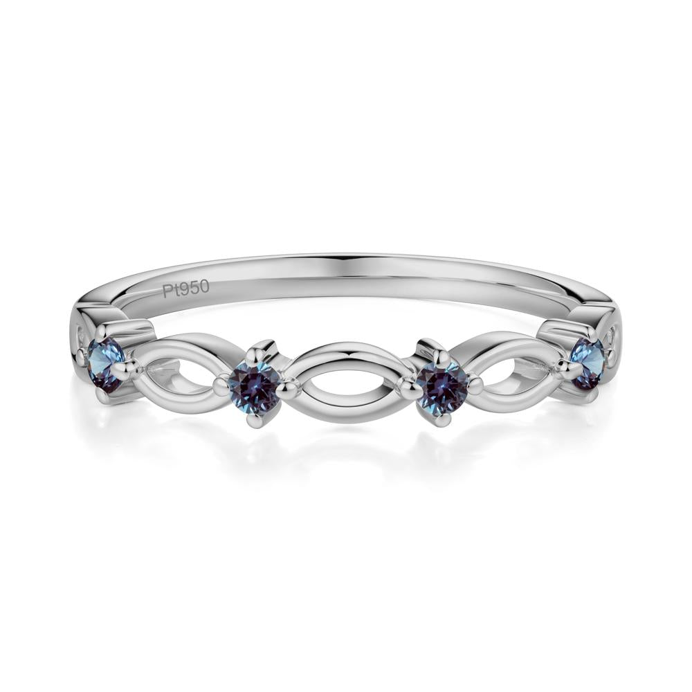 Marquise Alexandrite Stackable Ring - LUO Jewelry #metal_platinum
