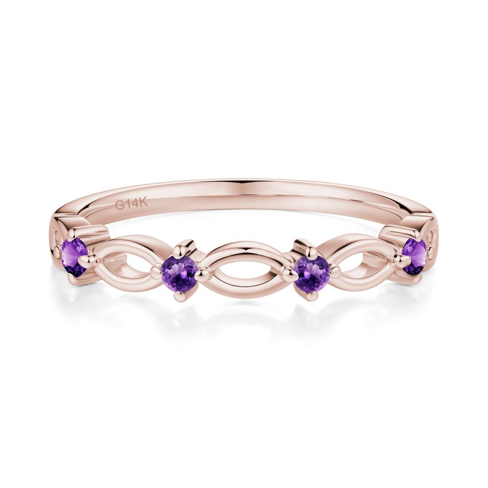Marquise Amethyst Stackable Ring - LUO Jewelry #metal_14k rose gold