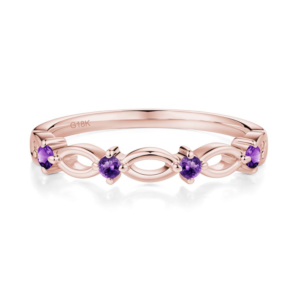 Marquise Amethyst Stackable Ring - LUO Jewelry #metal_18k rose gold