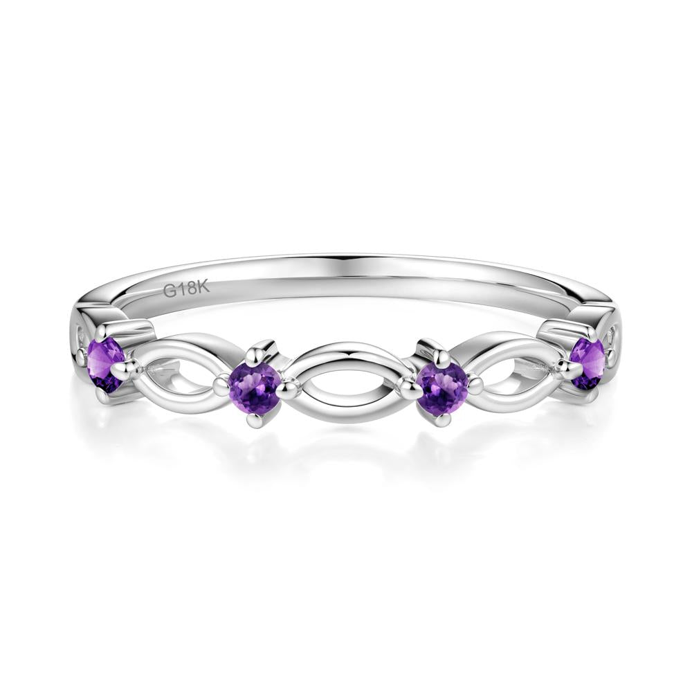 Marquise Amethyst Stackable Ring - LUO Jewelry #metal_18k white gold
