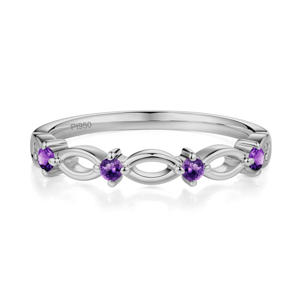 Marquise Amethyst Stackable Ring - LUO Jewelry #metal_platinum