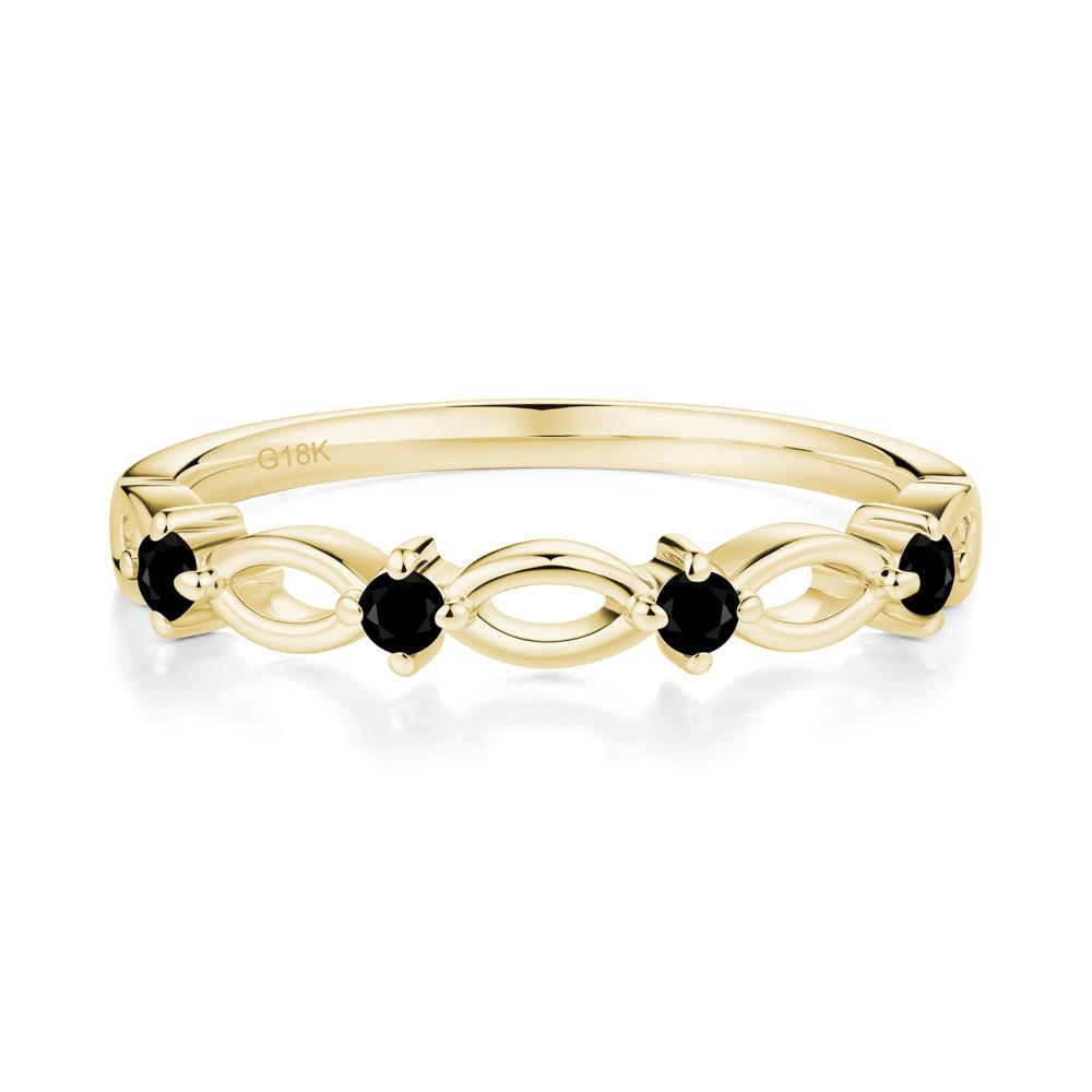 Marquise Black Spinel Stackable Ring - LUO Jewelry #metal_18k yellow gold