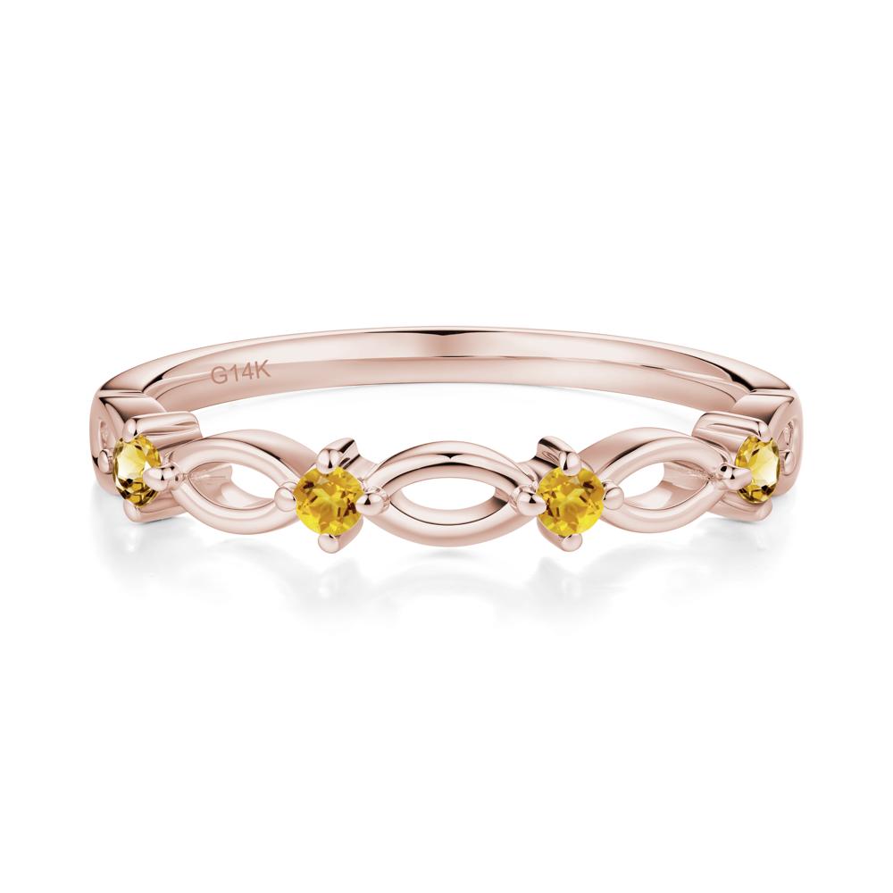 Marquise Citrine Stackable Ring - LUO Jewelry #metal_14k rose gold