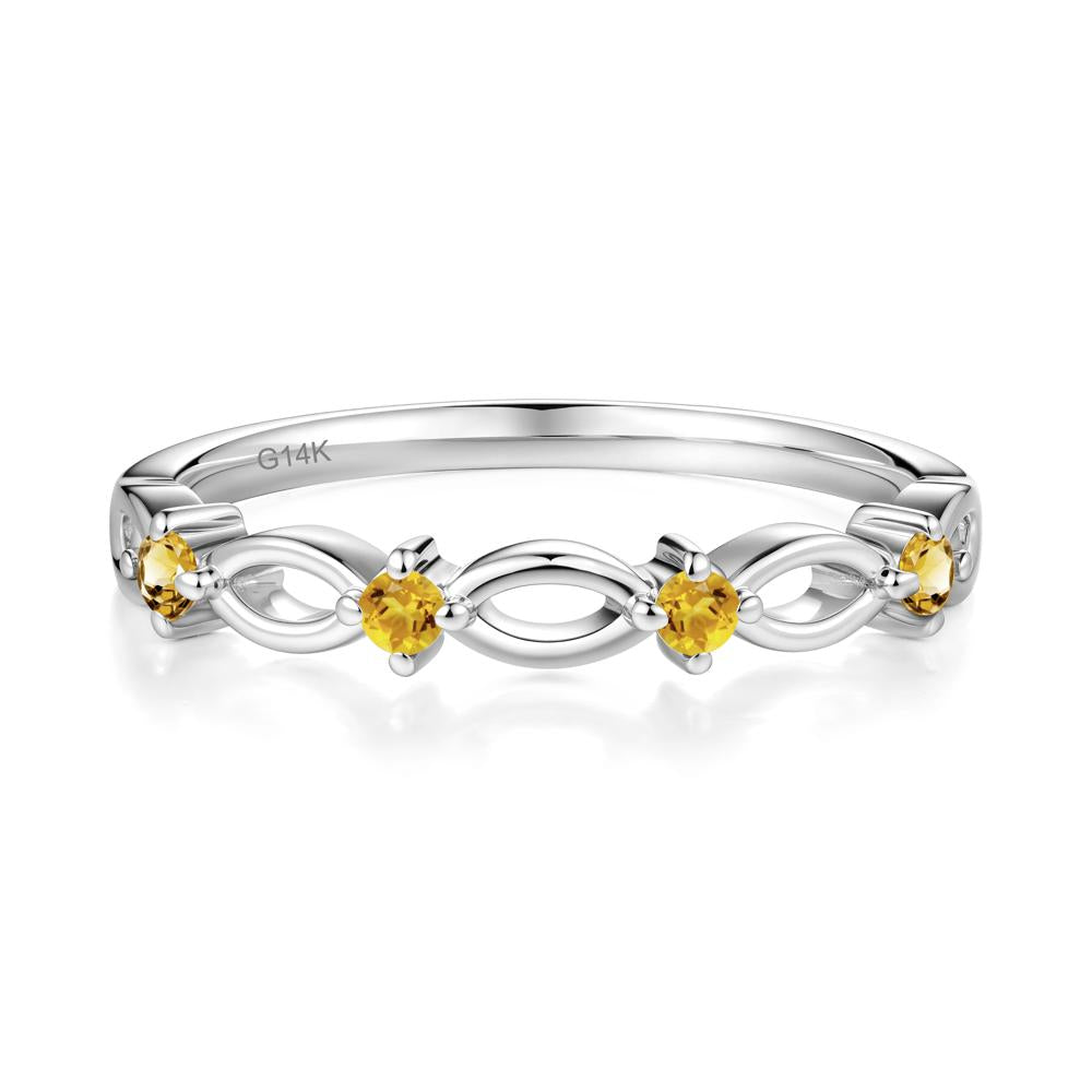 Marquise Citrine Stackable Ring - LUO Jewelry #metal_14k white gold