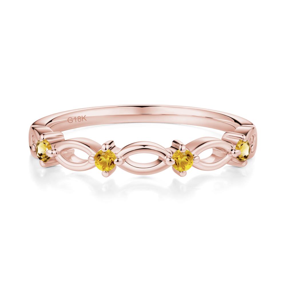 Marquise Citrine Stackable Ring - LUO Jewelry #metal_18k rose gold