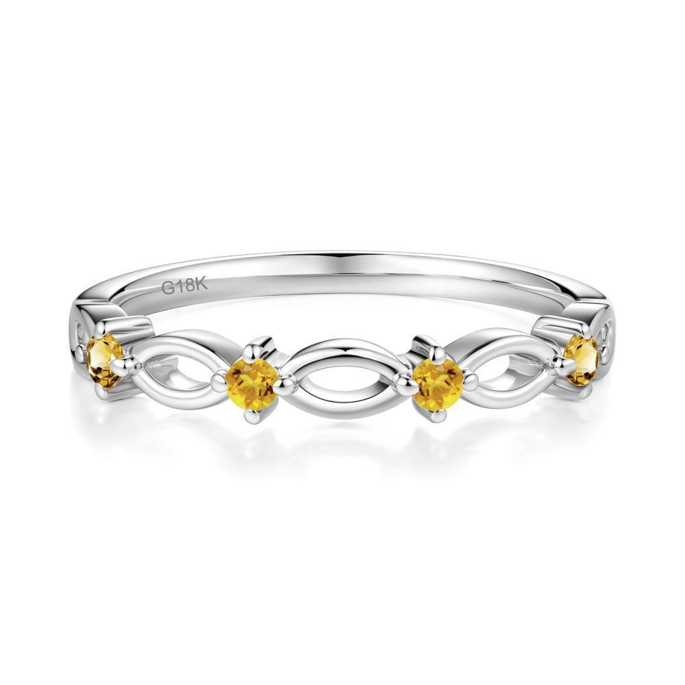 Marquise Citrine Stackable Ring - LUO Jewelry #metal_18k white gold