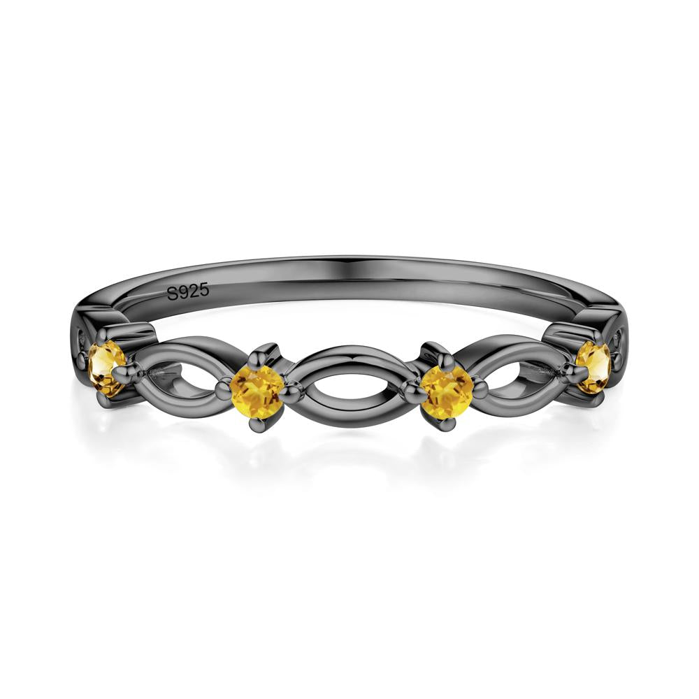 Marquise Citrine Stackable Ring - LUO Jewelry #metal_black finish sterling silver