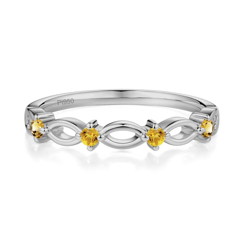 Marquise Citrine Stackable Ring - LUO Jewelry #metal_platinum