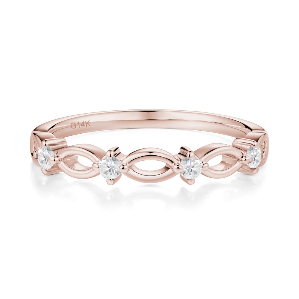 Marquise Cubic Zirconia Stackable Ring - LUO Jewelry #metal_14k rose gold