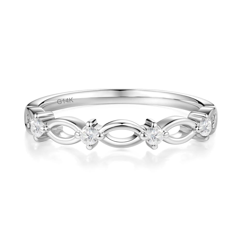 Marquise Cubic Zirconia Stackable Ring - LUO Jewelry #metal_14k white gold