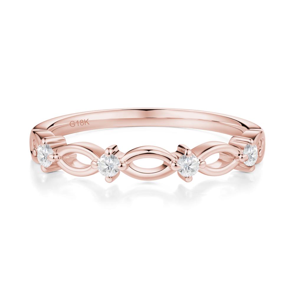 Marquise Cubic Zirconia Stackable Ring - LUO Jewelry #metal_18k rose gold