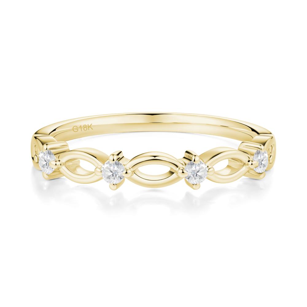 Marquise Cubic Zirconia Stackable Ring - LUO Jewelry #metal_18k yellow gold