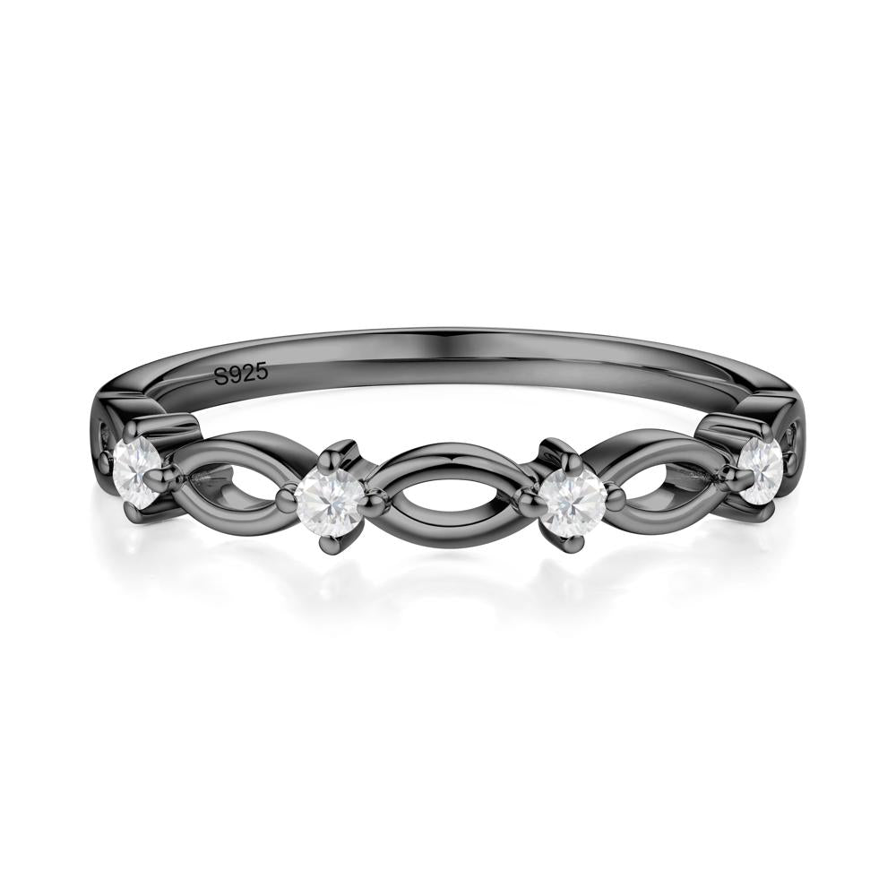 Marquise Cubic Zirconia Stackable Ring - LUO Jewelry #metal_black finish sterling silver
