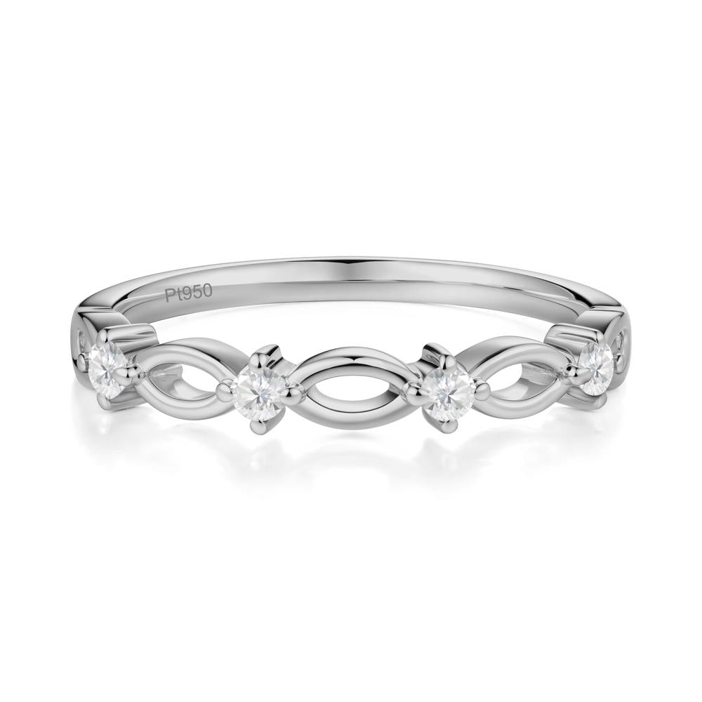 Marquise Cubic Zirconia Stackable Ring - LUO Jewelry #metal_platinum