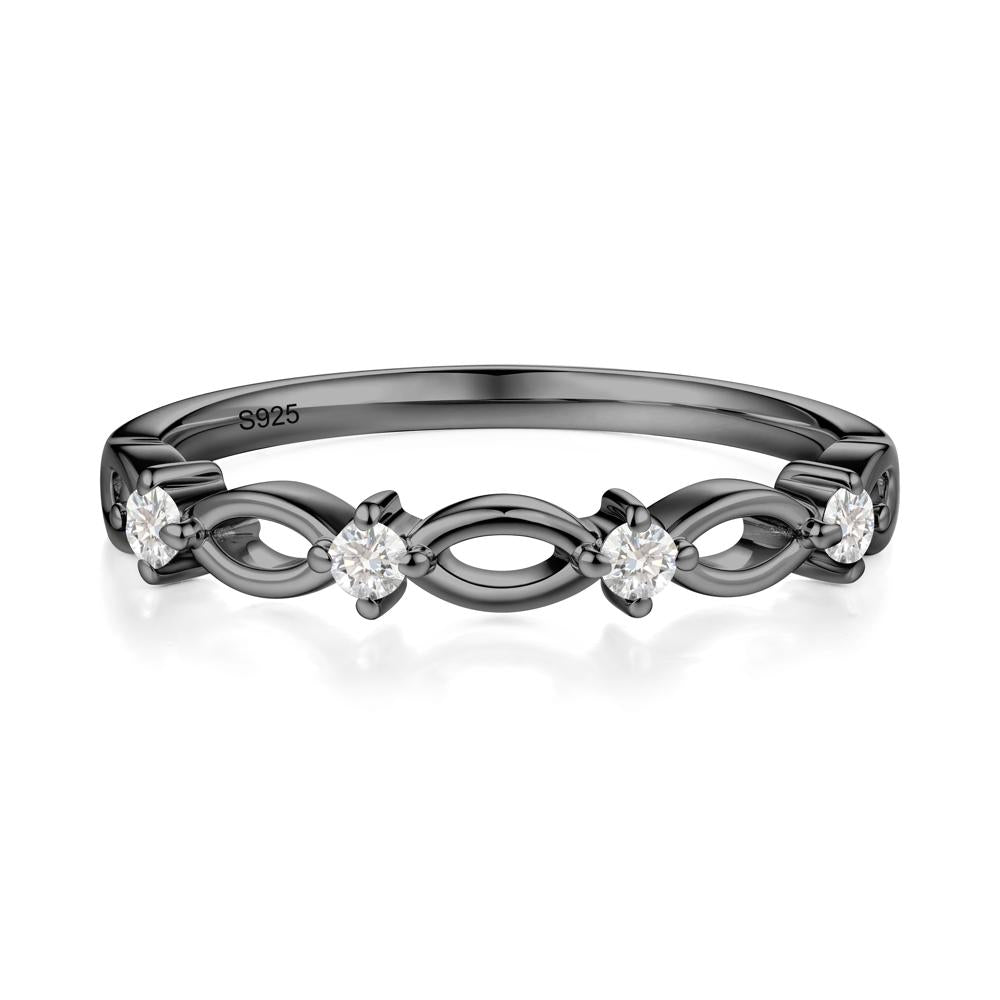 Marquise Diamond Stackable Ring - LUO Jewelry #metal_black finish sterling silver