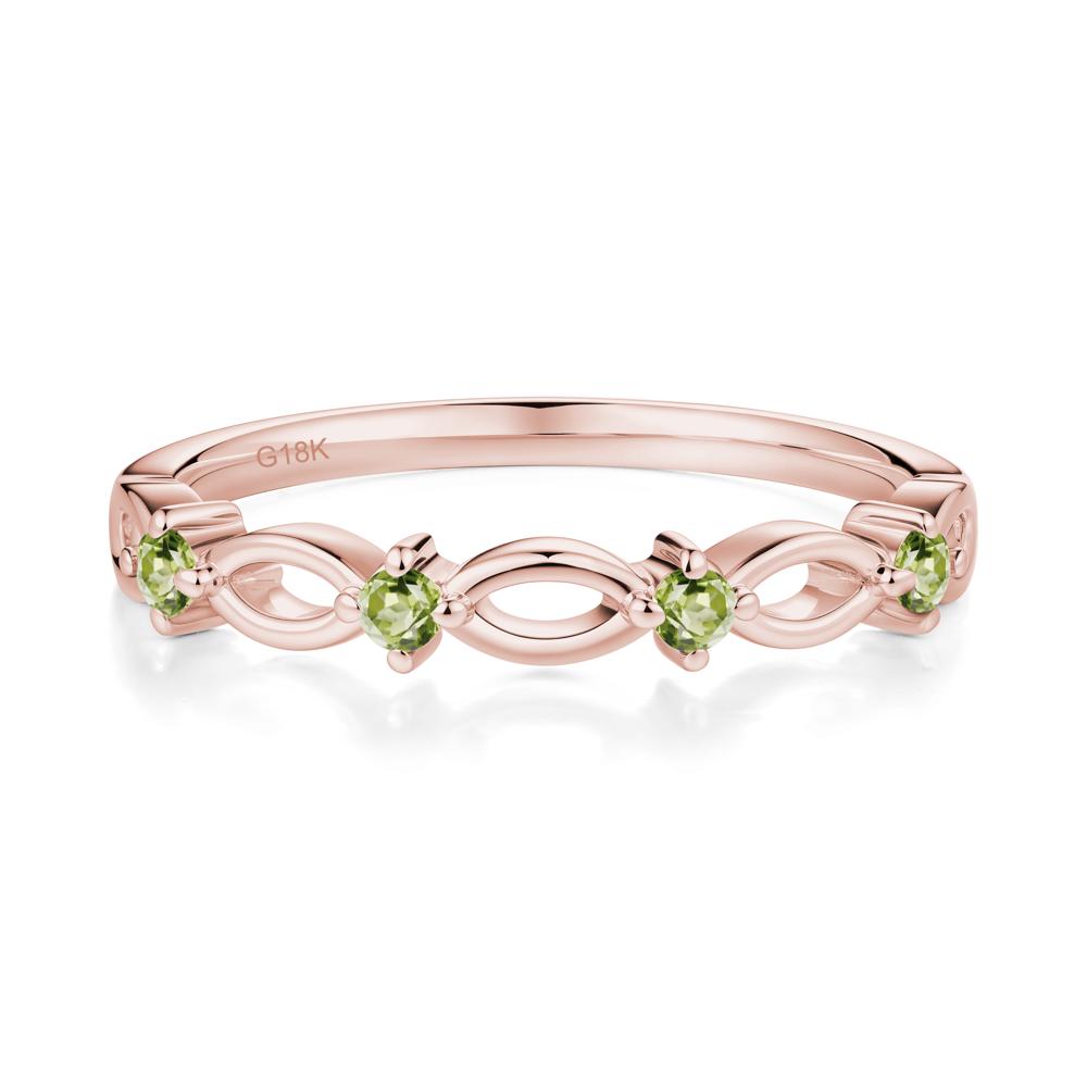Round Cut Peridot Infinity Ring - LUO Jewelry #metal_18k rose gold