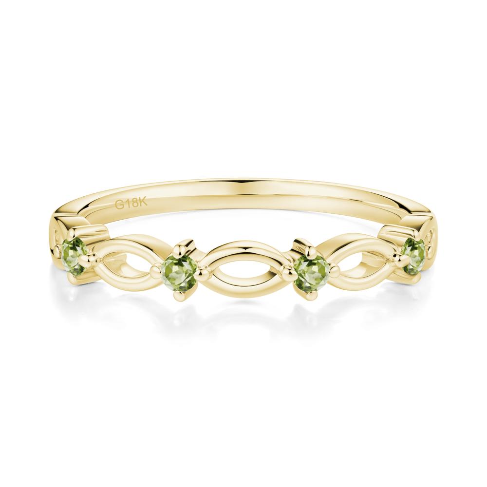 Round Cut Peridot Infinity Ring - LUO Jewelry #metal_18k yellow gold