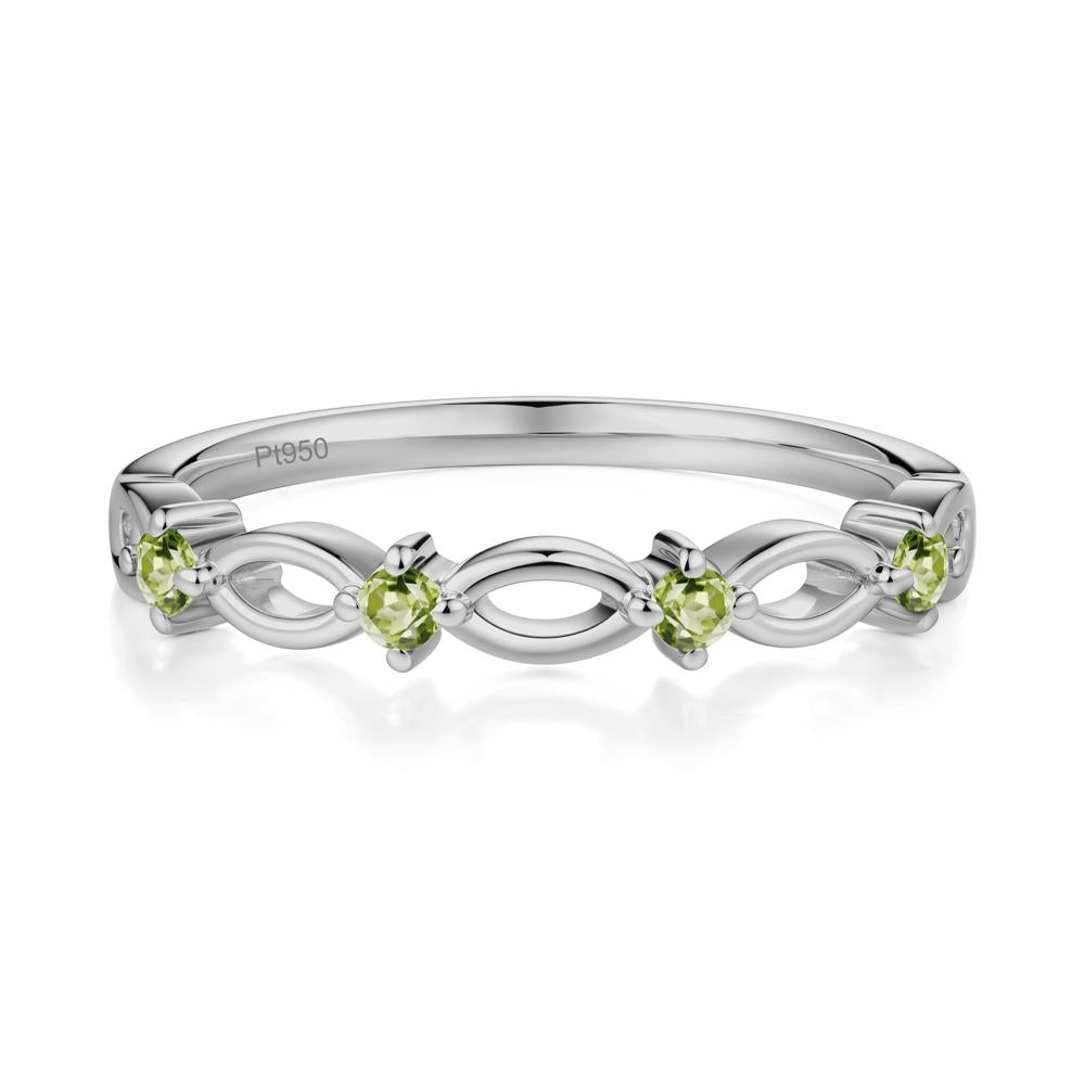 Round Cut Peridot Infinity Ring - LUO Jewelry #metal_platinum