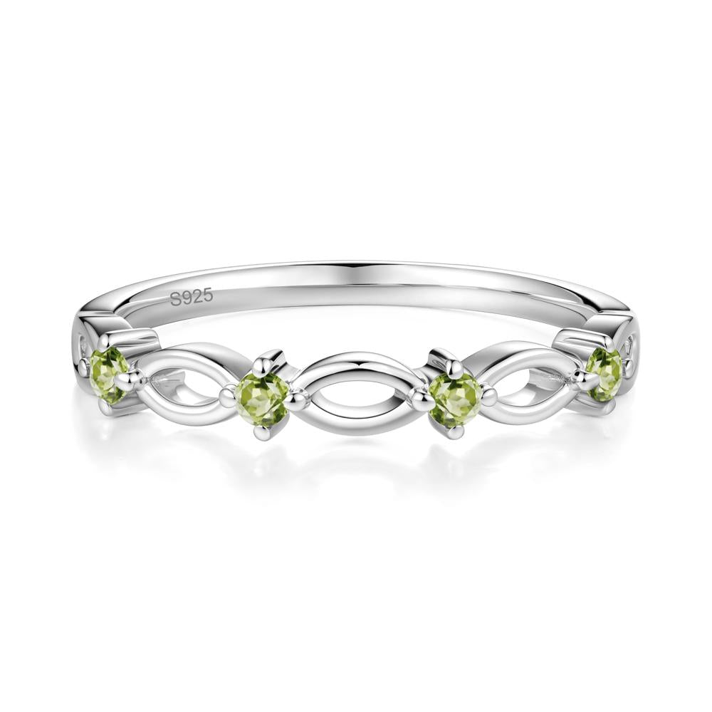 Round Cut Peridot Infinity Ring - LUO Jewelry #metal_sterling silver