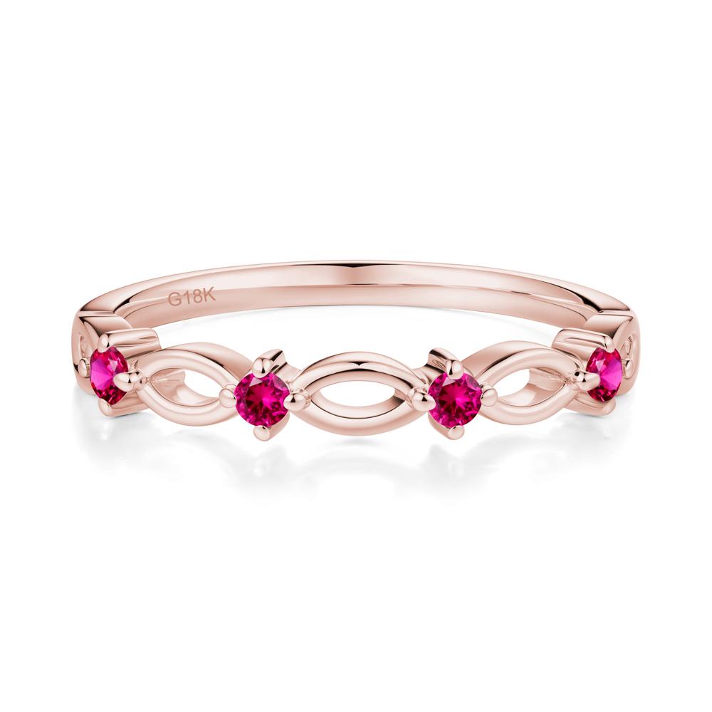 Round Cut Ruby Infinity Ring - LUO Jewelry #metal_18k rose gold