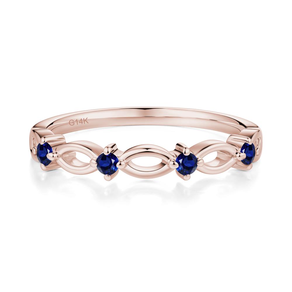 Round Cut Sapphire Infinity Ring - LUO Jewelry #metal_14k rose gold