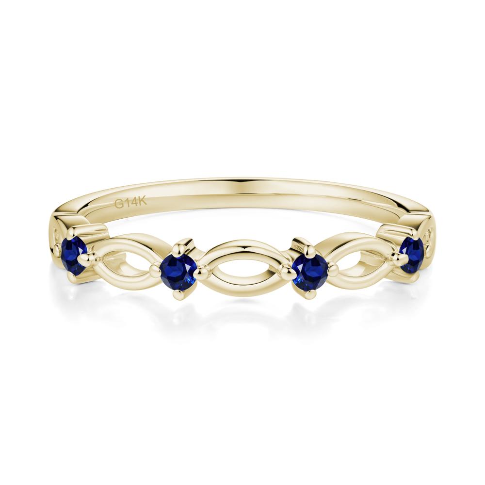Round Cut Sapphire Infinity Ring - LUO Jewelry #metal_14k yellow gold