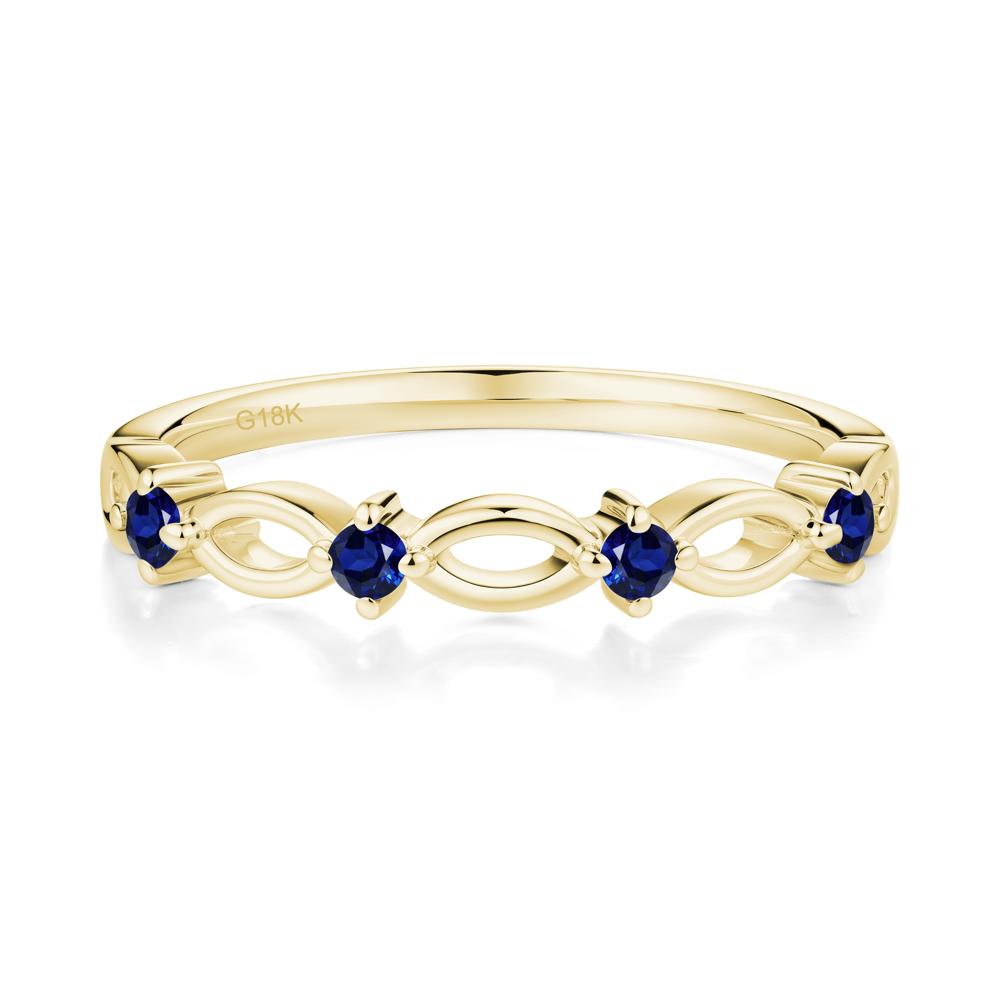 Round Cut Sapphire Infinity Ring - LUO Jewelry #metal_18k yellow gold