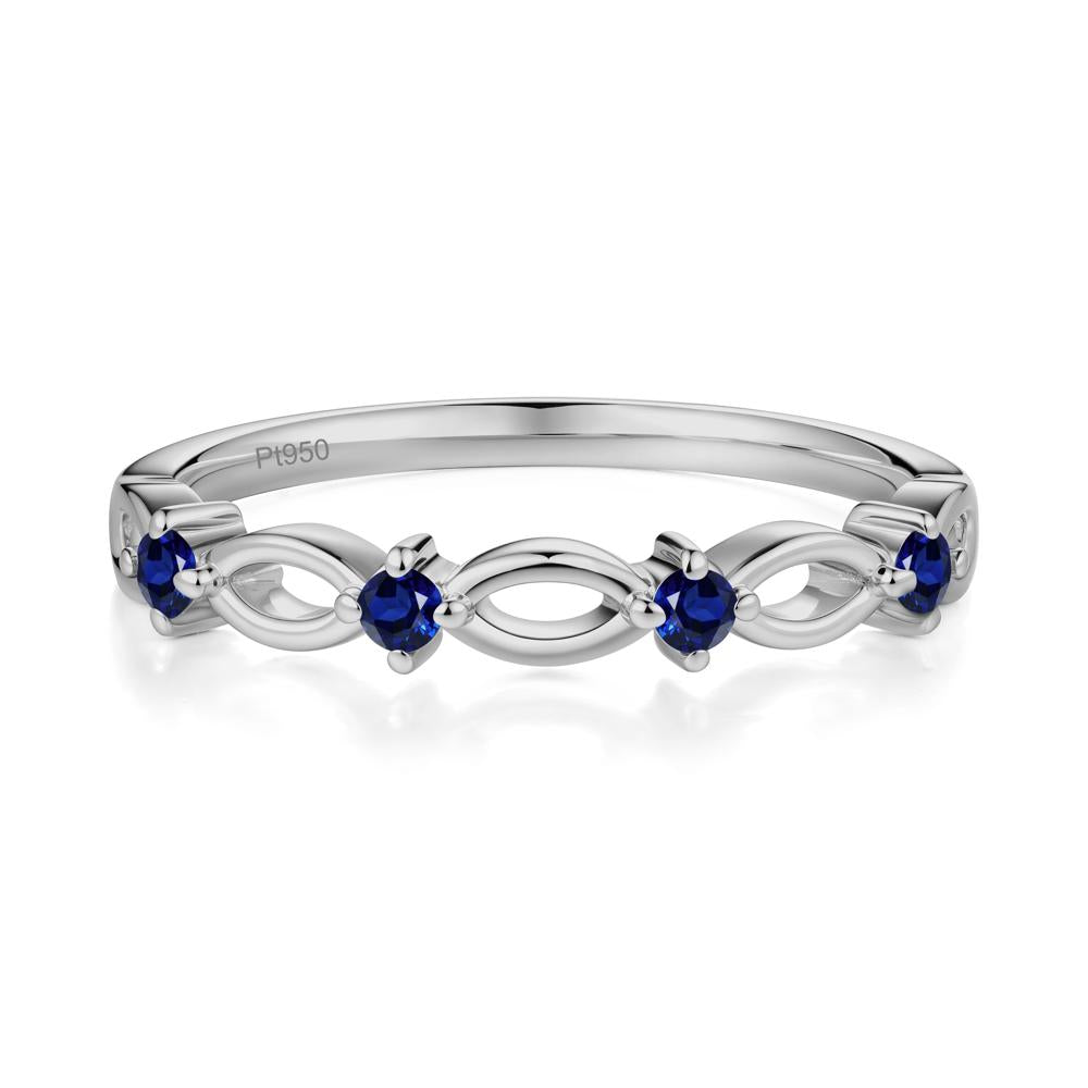 Round Cut Sapphire Infinity Ring - LUO Jewelry #metal_platinum