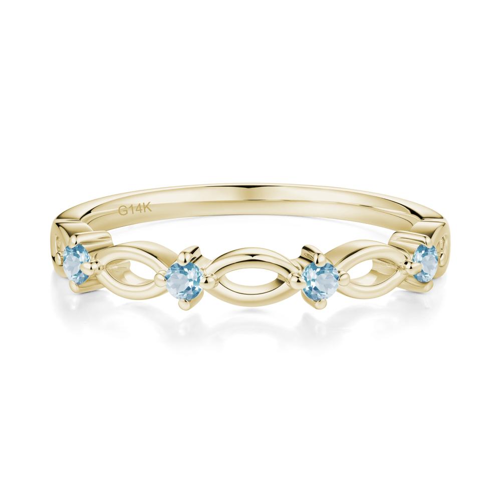 Marquise Swiss Blue Topaz Stackable Ring - LUO Jewelry #metal_14k yellow gold