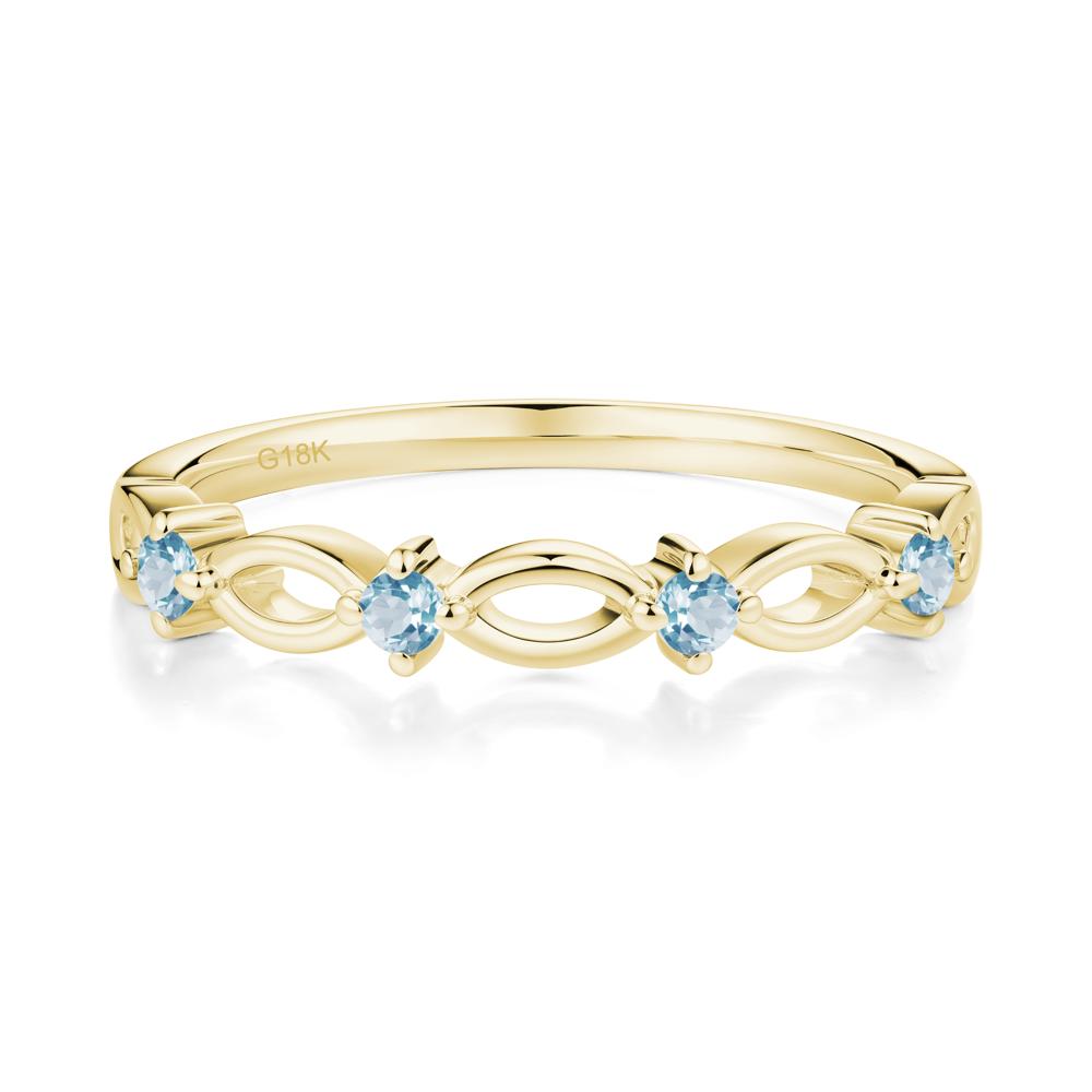 Marquise Swiss Blue Topaz Stackable Ring - LUO Jewelry #metal_18k yellow gold
