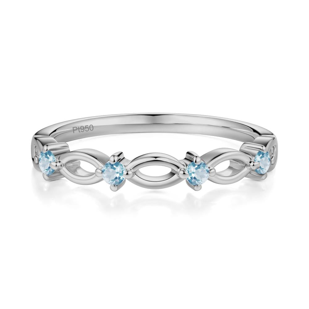 Marquise Swiss Blue Topaz Stackable Ring - LUO Jewelry #metal_platinum