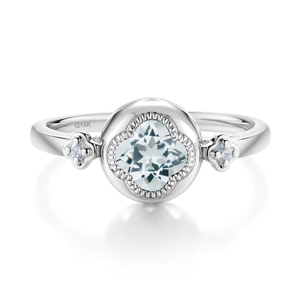 Quatrefoil Inspired Aquamarine Statement Ring - LUO Jewelry #metal_14k white gold