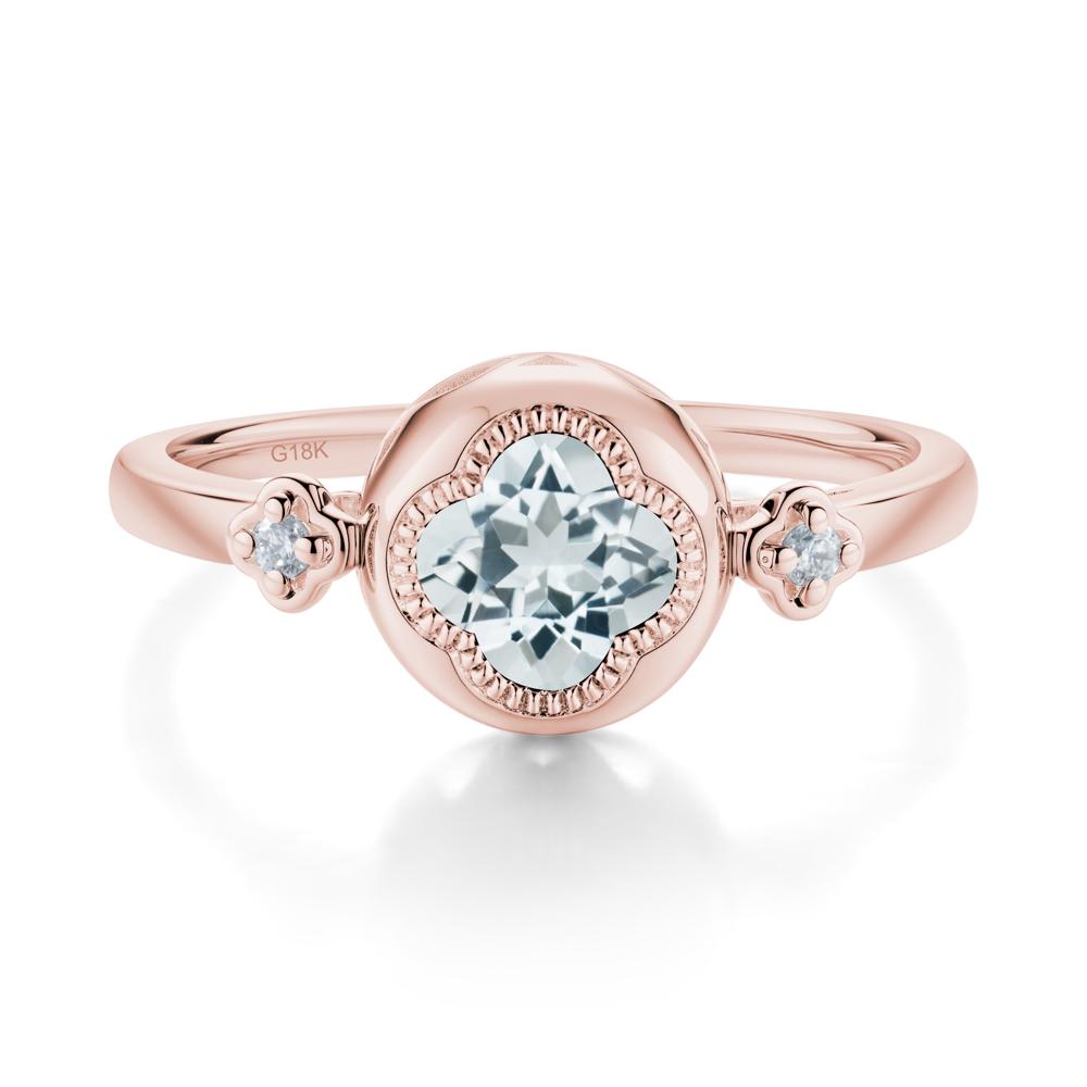 Quatrefoil Inspired Aquamarine Statement Ring - LUO Jewelry #metal_18k rose gold