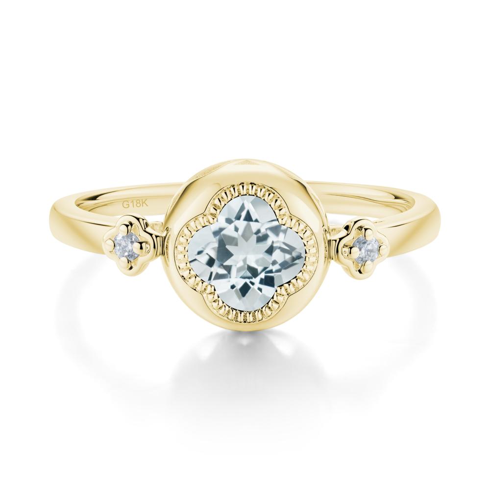 Quatrefoil Inspired Aquamarine Statement Ring - LUO Jewelry #metal_18k yellow gold