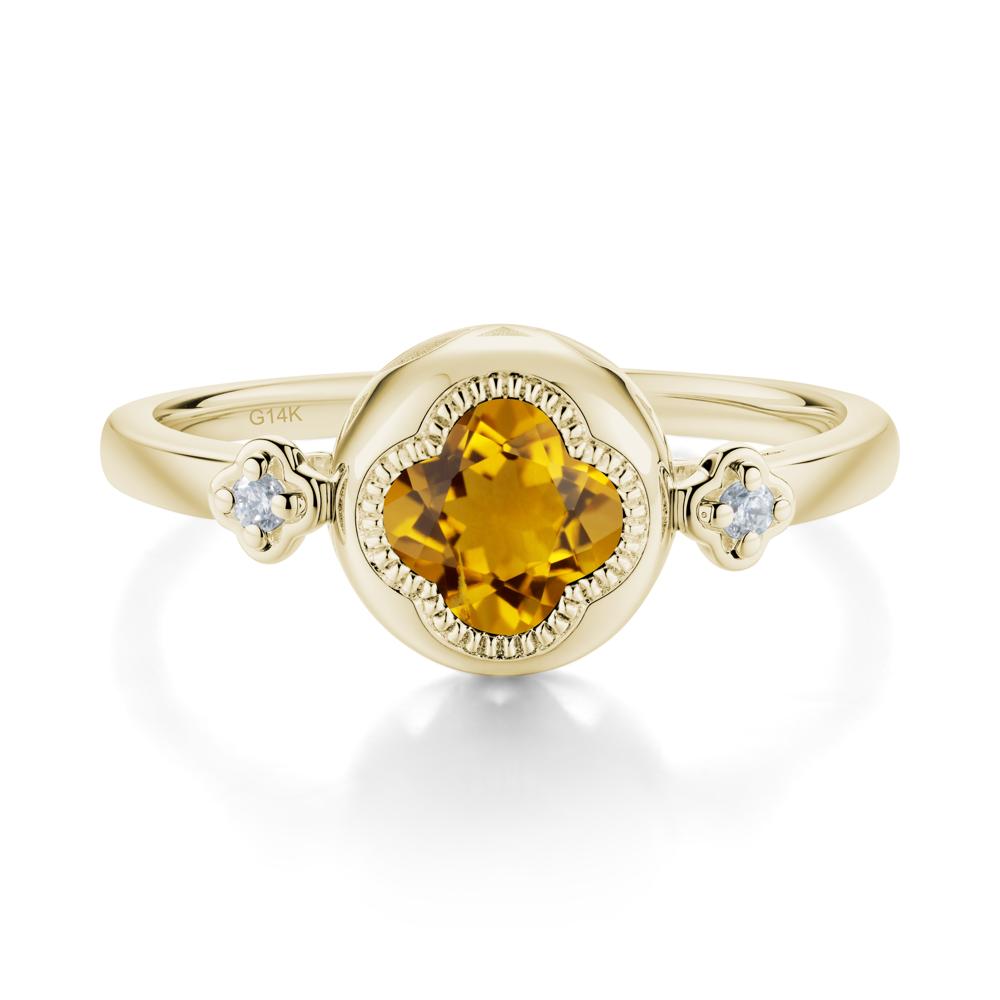 Quatrefoil Inspired Citrine Statement Ring - LUO Jewelry #metal_14k yellow gold