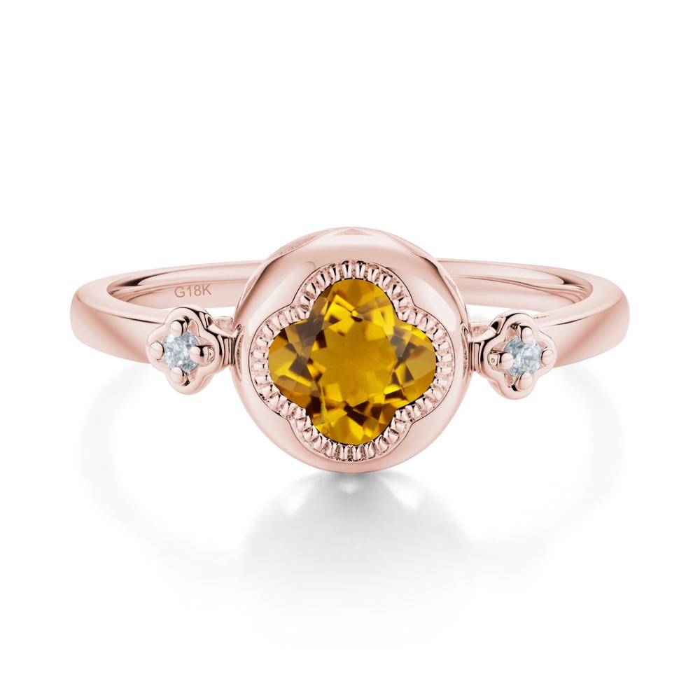 Quatrefoil Inspired Citrine Statement Ring - LUO Jewelry #metal_18k rose gold