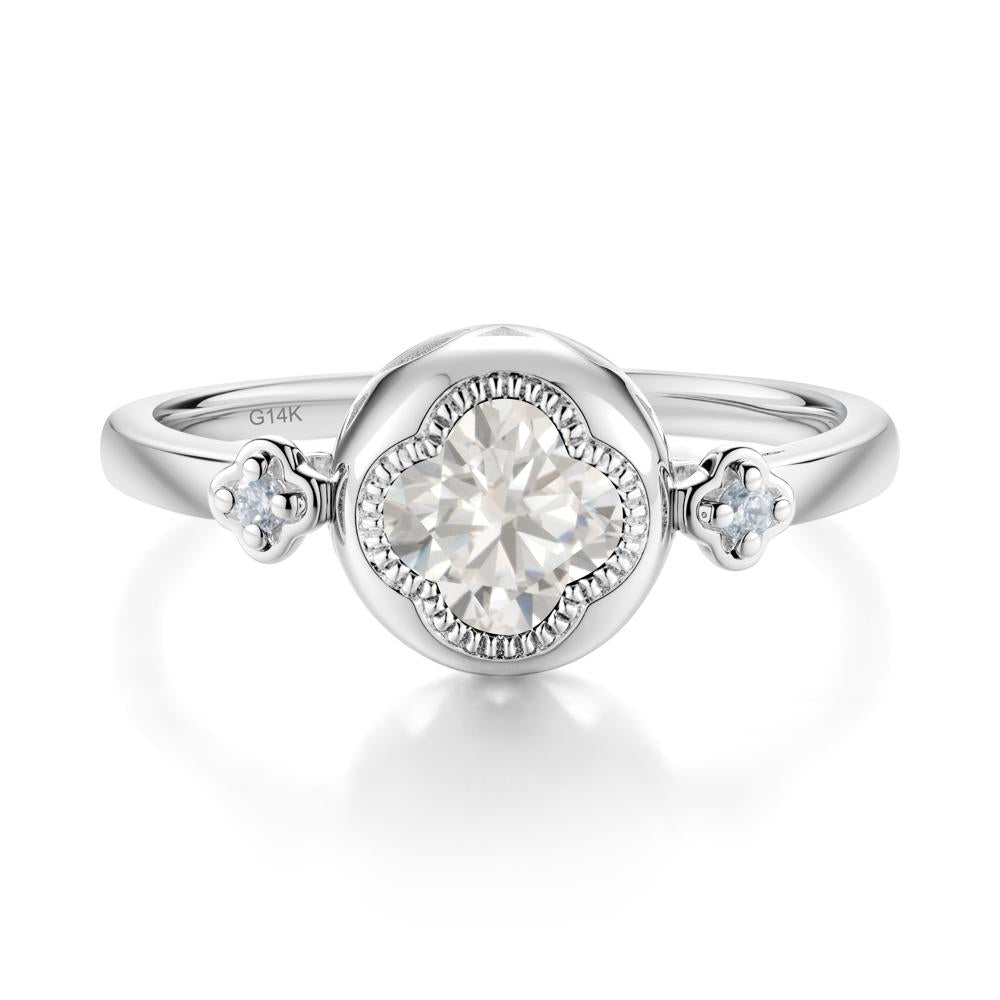 Quatrefoil Inspired Cubic Zirconia Statement Ring - LUO Jewelry #metal_14k white gold