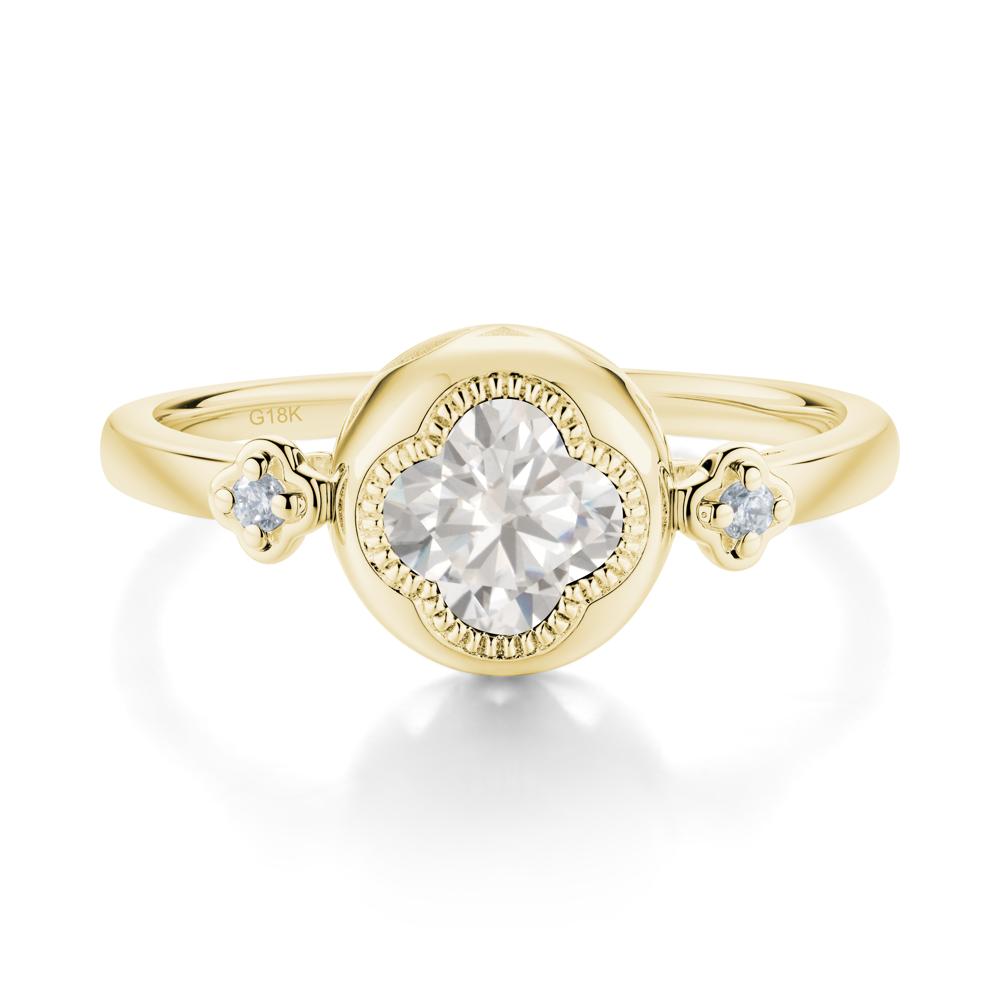 Quatrefoil Inspired Cubic Zirconia Statement Ring - LUO Jewelry #metal_18k yellow gold