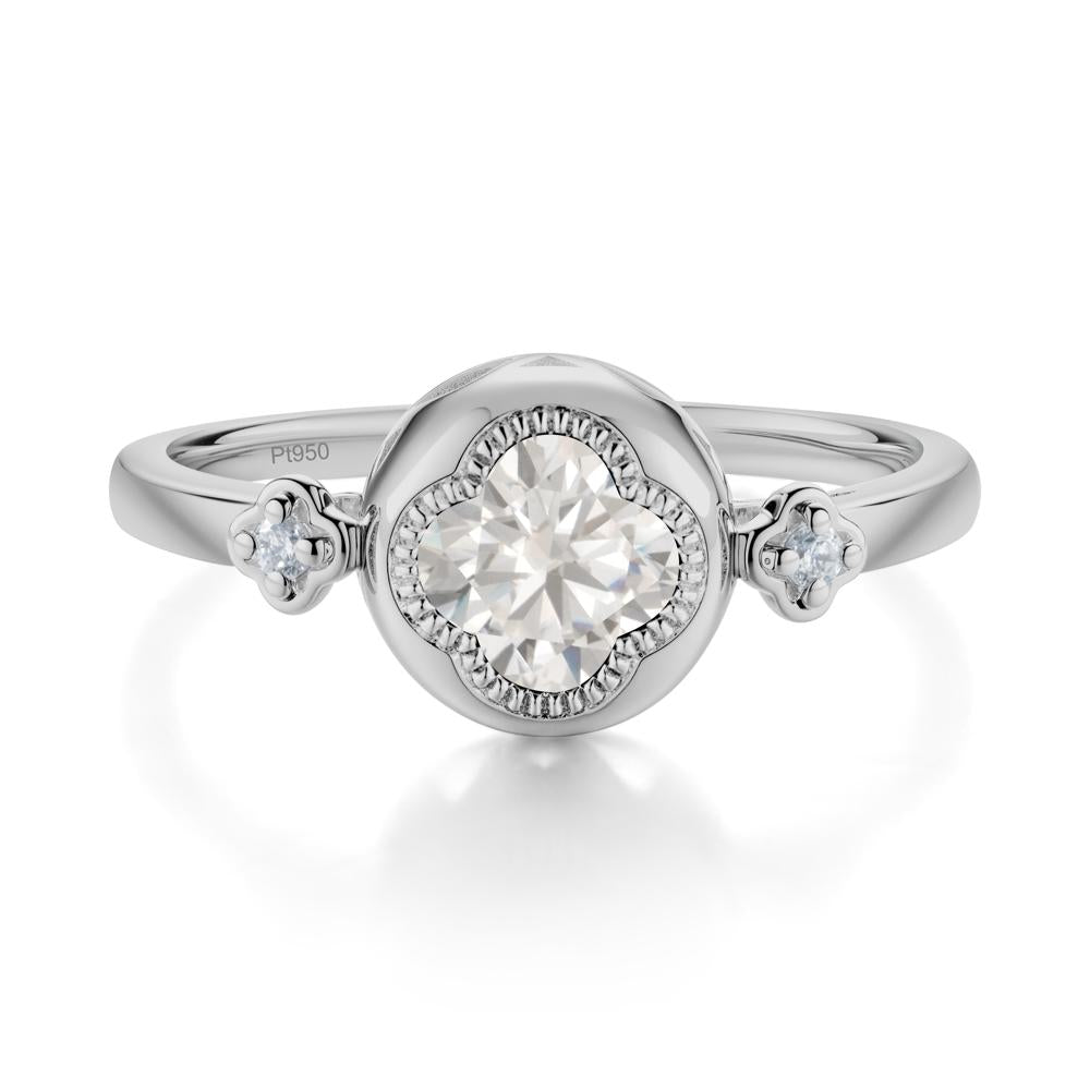 Quatrefoil Inspired Cubic Zirconia Statement Ring - LUO Jewelry #metal_platinum