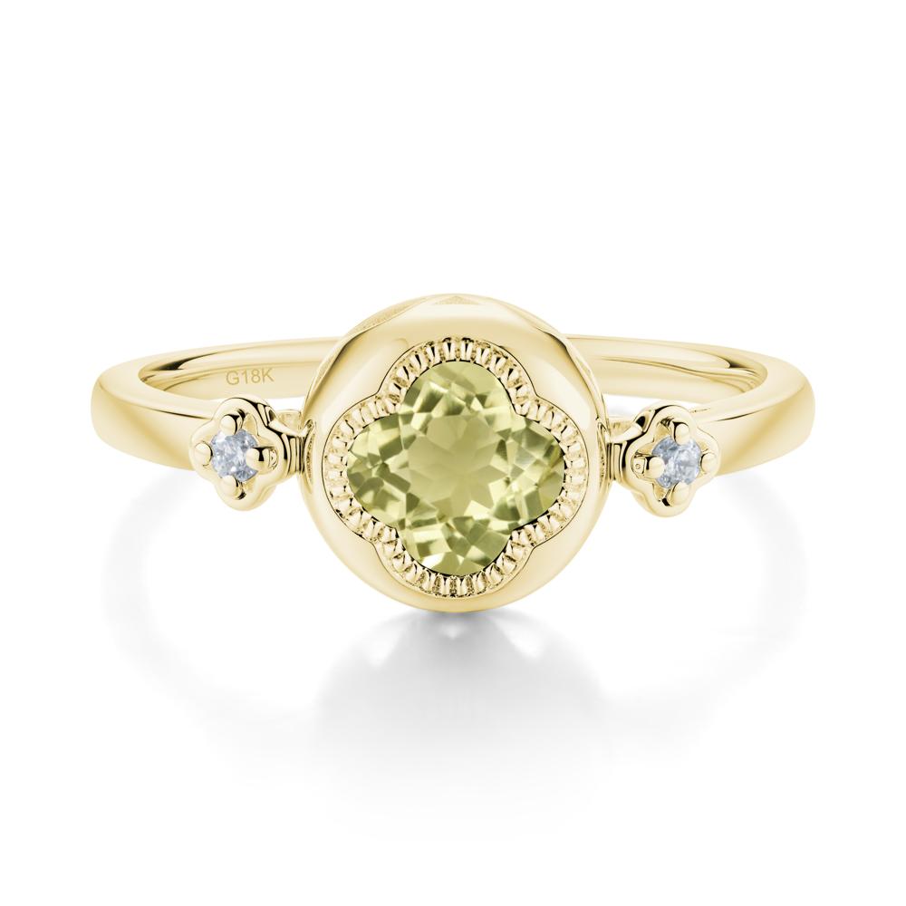Quatrefoil Inspired Lemon Quartz Statement Ring - LUO Jewelry #metal_18k yellow gold